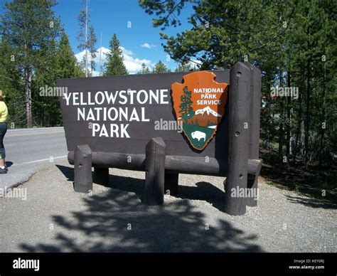 Yellowstone National Park entrance at West Yellowstone, Montana Stock Photo - Alamy