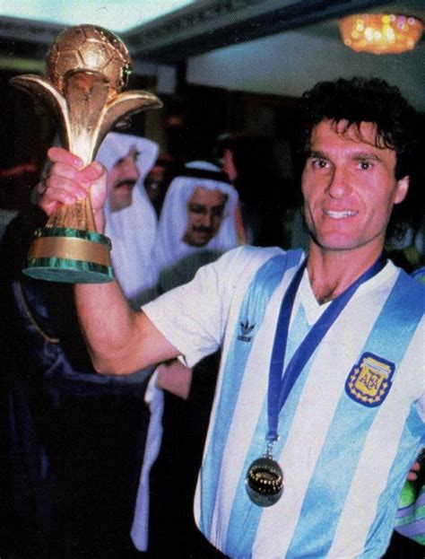 Argentina captain Oscar Ruggeri with the King Fahd Cup in Oct 1992 ...