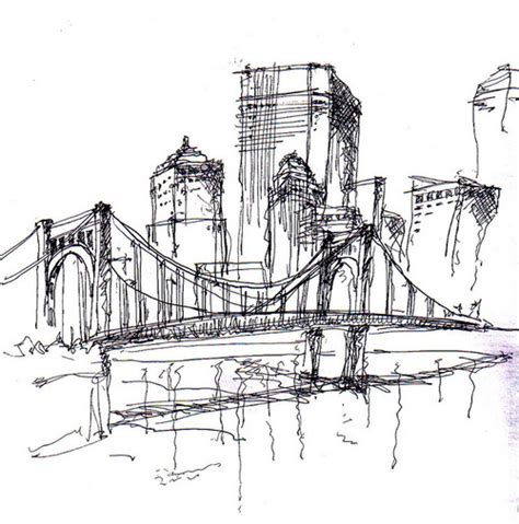 Pittsburgh Skyline Sketch at PaintingValley.com | Explore collection of ...