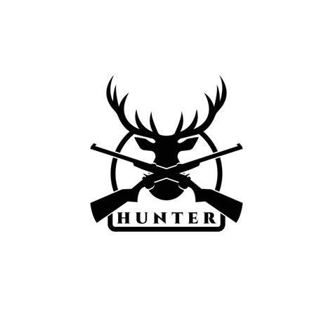 Hirschjagd-Logo-Vektor-Illustrationsdesign, Jäger-Symbol, Hirschkopf ...