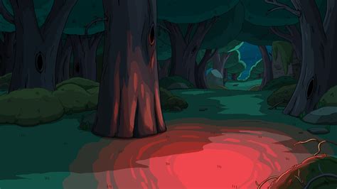 Green trees illustration, Adventure Time, cartoon, red light HD wallpaper | Wallpaper Flare