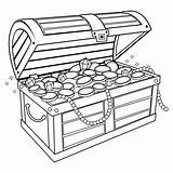Drawing Treasure Chest Coloring Simple Locked Drawings Silhouette Easy  sketch template