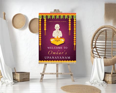 Editable Upanayanam Ceremony Sign Thread Ceremony Welcome - Etsy