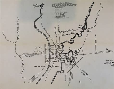 The Siege of the Alamo, Texas Revolution Military Map, 1938 - Original Art, Antique Maps & Prints