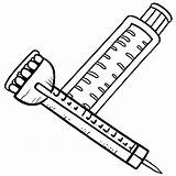 Medical Syringe Coloring Page · Creative Fabrica sketch template