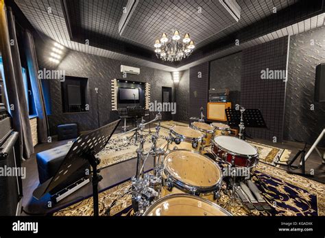 professional music recording studio with musical instruments Stock Photo - Alamy