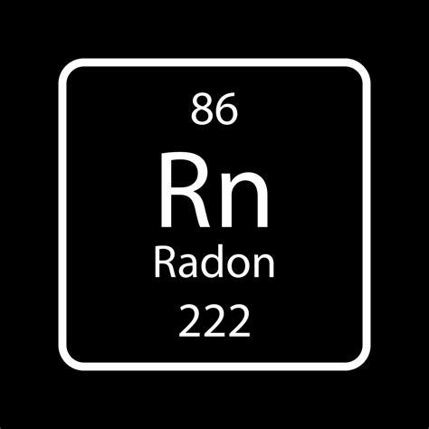 Radon symbol. Chemical element of the periodic table. Vector ...