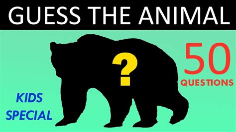 Guess The Animal | Quiz For Kids | Animal Shadow Guessing Game | 50 ...