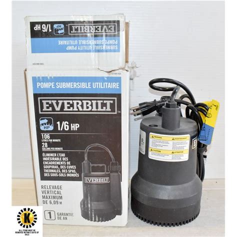 SUBMERSIBLE UTILITY PUMP EVERBILT 1/6 HP - Test Site