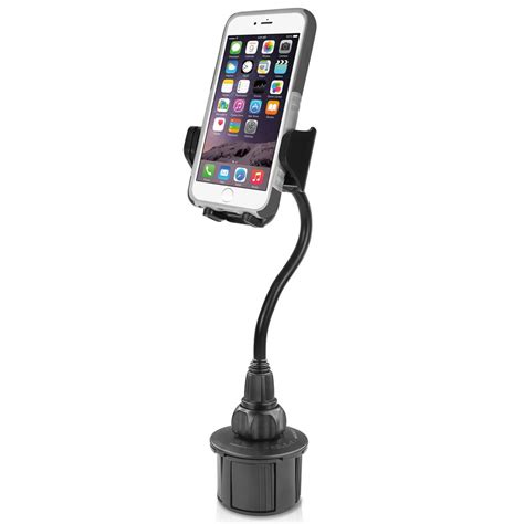 Macally 8 in. Extra-Long Adjustable Automobile Cup Holder Mount for Smartphones and Most GPS ...