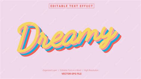 Premium Vector | Editable dreamy font. typography template text effect style. lettering vector ...