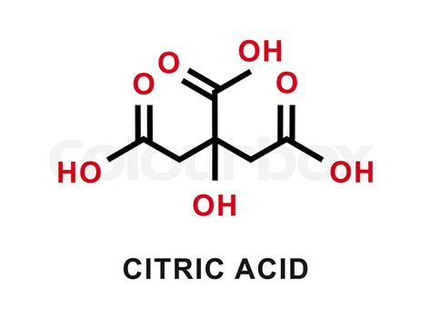 Citric acid chemical formula. Citric acid chemical molecular structure. Vector illustration ...