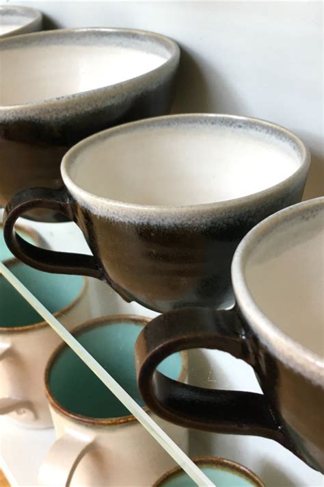 Trevor Lillistone ceramic cups in a new colour way; satin black with ...