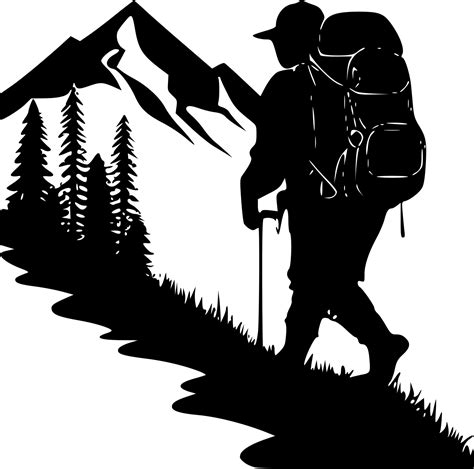 Hiking, Minimalist and Simple Silhouette - Vector illustration 23540115 ...