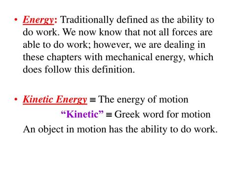 PPT - Sect. 7-4: Kinetic Energy; Work-Energy Principle PowerPoint Presentation - ID:7031334