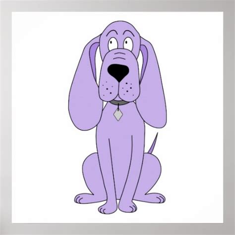 Purple Dog. Cute Hound Cartoon. Poster | Zazzle