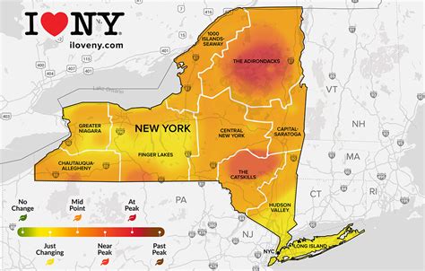 a map with the new york county highlighted in red and yellow, on a white background