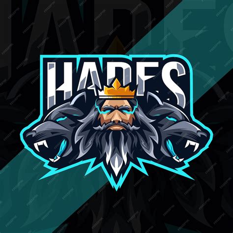 Premium Vector | Hades with cerberus mascot logo esport template design