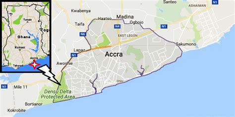 Map of Accra Metropolis (Google Map). | Download Scientific Diagram