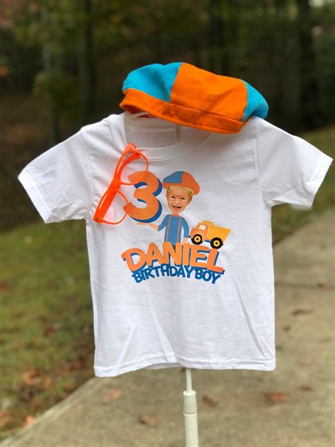 Blippi Custom Photo Birthday T-shirt | Etsy in 2022 | Birthday party shirt, Custom birthday ...