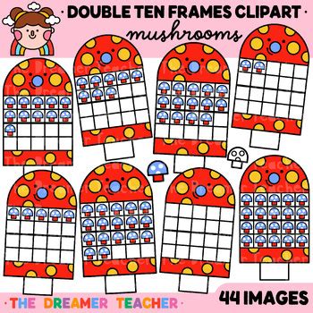 Double Ten Frames Clipart by The Dreamer Teacher | TPT