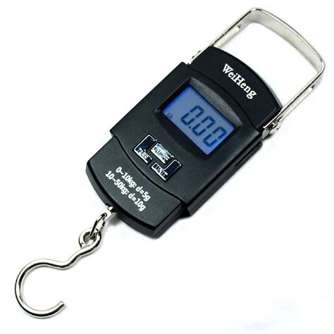 50KG/110LB 10g Electronic Portable Digital Scale Hanging Hook Fishing Travel Luggage Weight ...