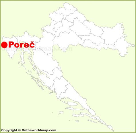 Poreč location on the Croatia map - Ontheworldmap.com