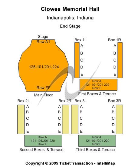 Indiana Concert Tickets | Seating Chart | Clowes Memorial Hall