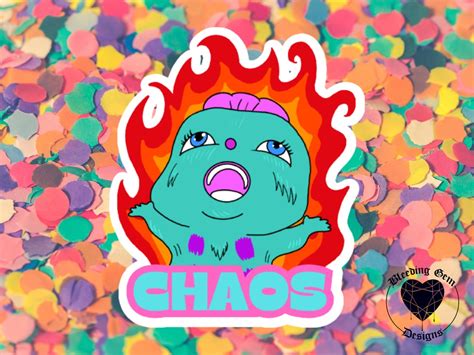 Meme Funny Chaotic Bibble Fire Flames Sticker - Etsy