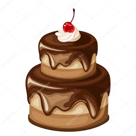 Chocolate cake. Vector illustration. — Stock Vector © Naddya #75012443