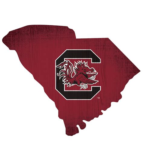 South Carolina Gamecocks 12" Logo State Sign