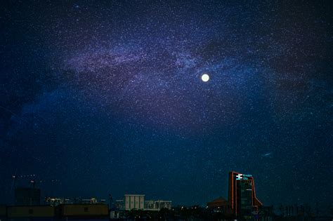 Free photo: Landscape Photography of Cityscape during Nighttime - Astronomy, Milky way, Sunset ...