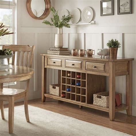 Eleanor Two-Tone Wood Wine Rack Buffet Server by iNSPIRE Q Classic ...