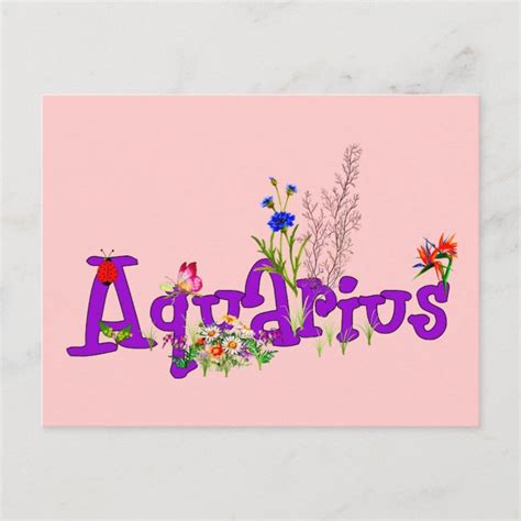 Aquarius Flowers Postcard | Zazzle