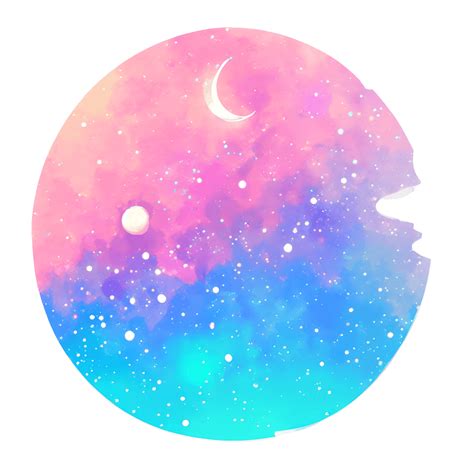 Watercolor Galaxy Moon Stars and Planets Pink Flower Frame Illustration ...