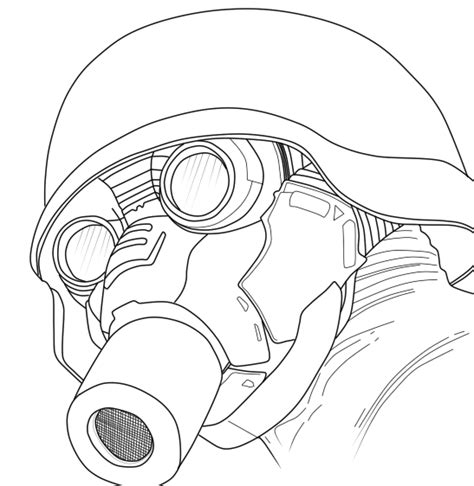 Soldier Gas Mask Lineart by Valheluxe on DeviantArt