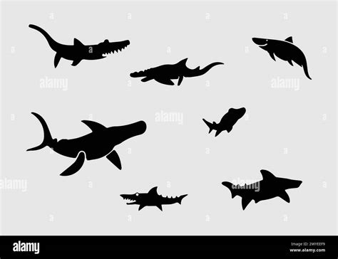 Black shark horror illustration hi-res stock photography and images - Alamy