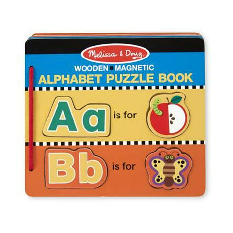 Melissa & Doug Wooden Magnetic Alphabet Puzzle Book - Walmart.com ...