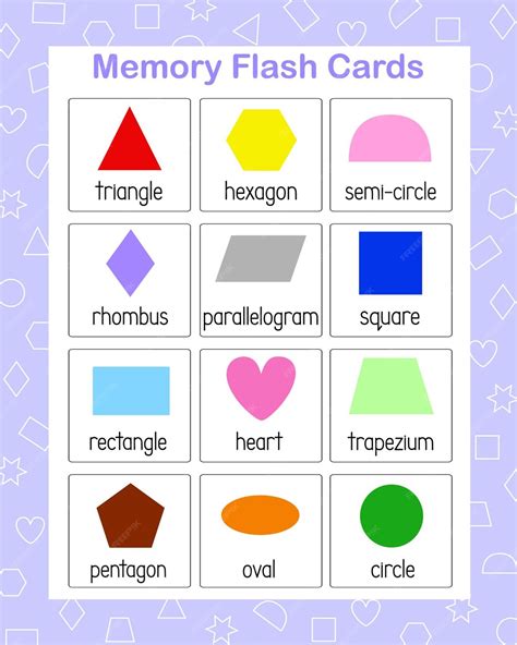 Premium Vector | Memory game geometry shapes of different color English vocabulary learning ...