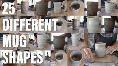 25 Different Shape Mugs - Thrown on the wheel - YouTube