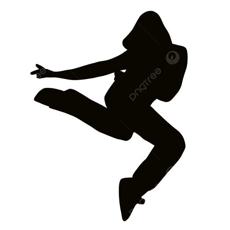 Hip Hop Dancing Silhouette Transparent Background, Silhouettes Of Black Hip Hop Dance Characters ...