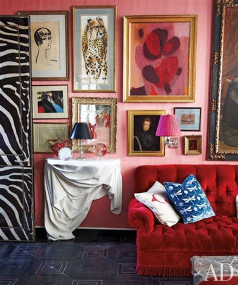 Salmon Pink Walls | Maximalist decor, Pink living room, Trending decor