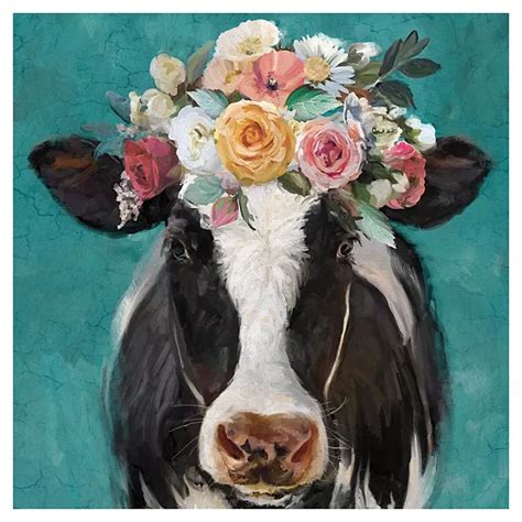 Fine Art Canvas Fancy Cows II Canvas Wall Art