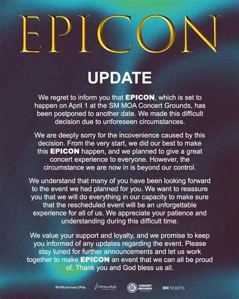 EPICON 2023 to be rescheduled “due to unforeseen circumstances”