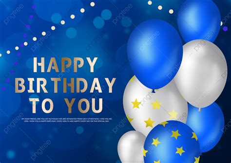 Creative Blue Balloon Birthday Card Template Template Download on Pngtree