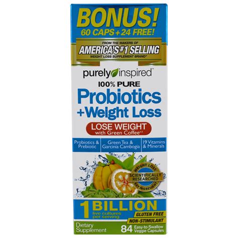 Purely Inspired, Probiotic + Weight Loss, 84 Easy-to-Swallow Veggie Capsules - iHerb.com