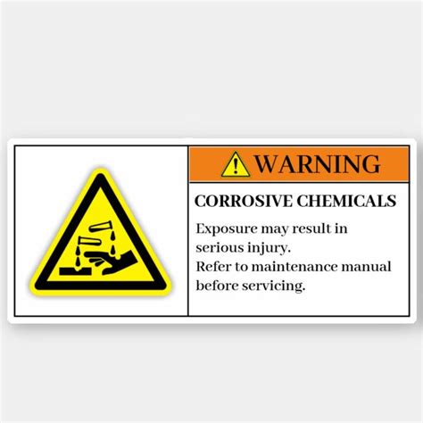 Warning Corrosive Chemicals Label | Zazzle