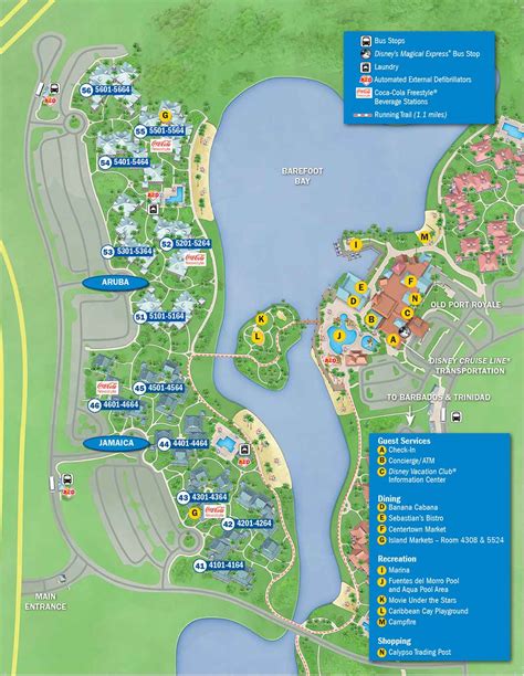 Disney's Caribbean Beach Resort Map - wdwinfo.com