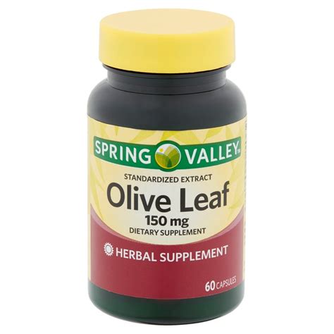 Spring Valley Standardized Extract Olive Leaf Capsules, 150 mg, 60 ...