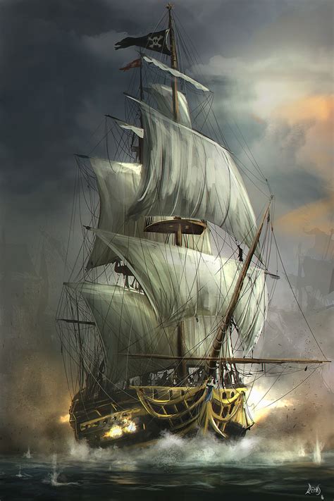 ArtStation - Last Battle, Reha Sakar | Sailing ships, Ship paintings ...